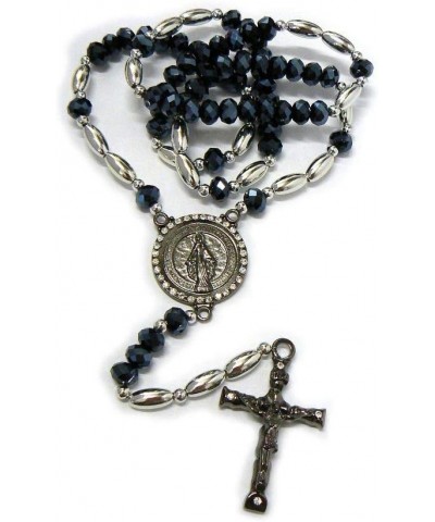 Virgin Mary and Crucifix Charms with 40" Bead Rosary Necklace RO44A $9.45 Necklaces