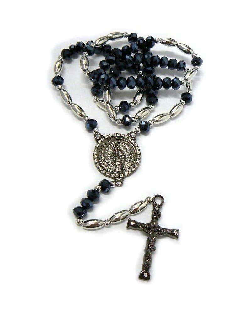 Virgin Mary and Crucifix Charms with 40" Bead Rosary Necklace RO44A $9.45 Necklaces