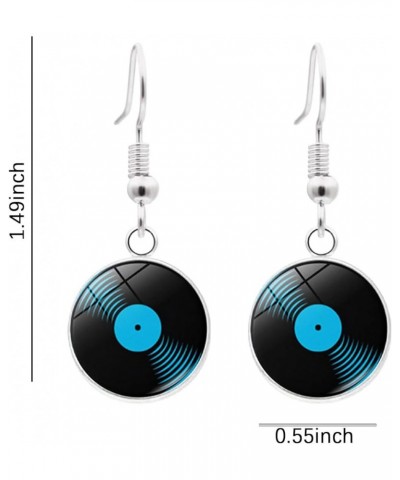 2/4 Pairs Disco Records Cassette Tape Dangle Earrings for Women,Retro Punk Personality Earrings for Women Girls Retro 1950'/8...