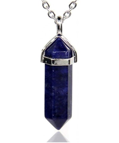 Gemstone Hexagonal Pointed Reiki Chakra Pendant Necklace 18 Dark Sodalite $6.59 Necklaces