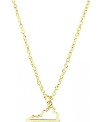 State Necklace 14K Gold-Dipped Pendant on Adjustable 16”-18” Chain Virginia $10.57 Necklaces