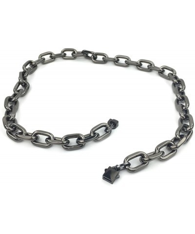 Chain necklace Curb Chain Necklace Padlock Chain Necklace Black silver Cuban Link Hip Hop Neck Chains for Men Boys and women ...