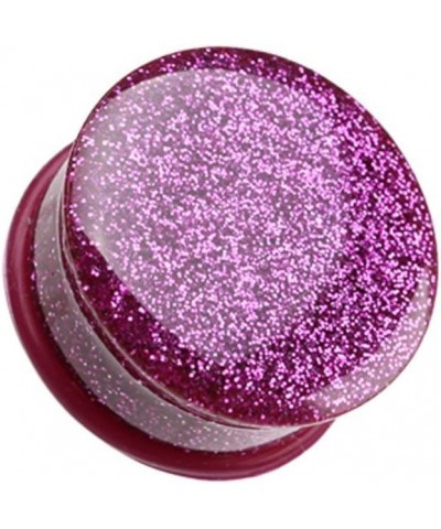 Glitter Shimmer Single Flared Ear Gauge Plug 3/4" (19mm), Magenta $10.78 Body Jewelry