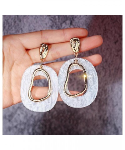 Acrylic Earrings Cute Statement Geometric Earrings Hoop Resin Acetate Dangle Earrings Fashion Jewelry For Women Girls golden ...