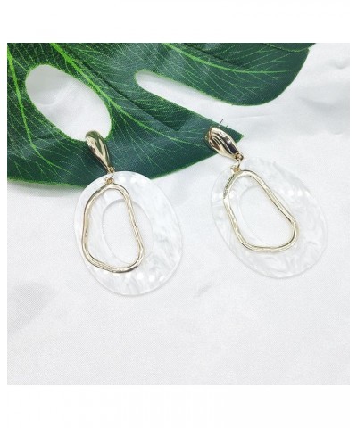 Acrylic Earrings Cute Statement Geometric Earrings Hoop Resin Acetate Dangle Earrings Fashion Jewelry For Women Girls golden ...