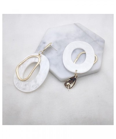 Acrylic Earrings Cute Statement Geometric Earrings Hoop Resin Acetate Dangle Earrings Fashion Jewelry For Women Girls golden ...