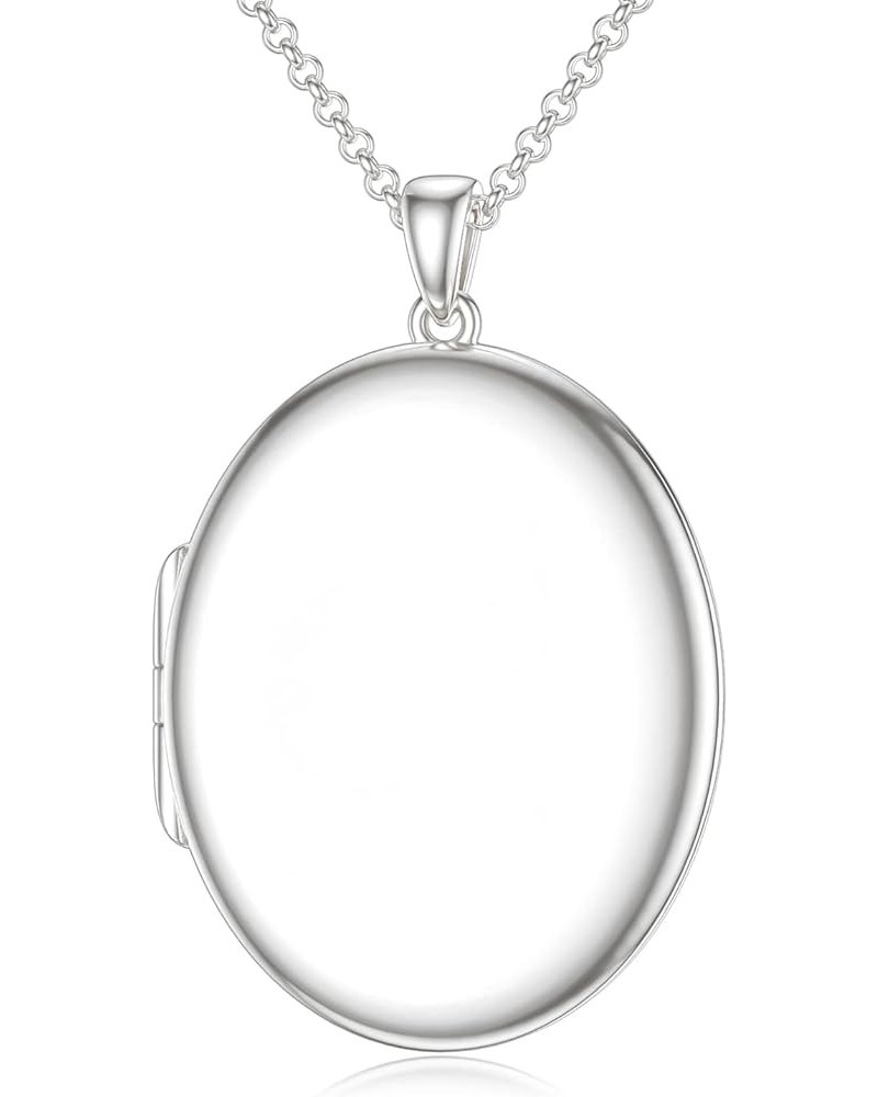 10K 14K 18K Solid White Gold/Silver Minimalist Style/Infinity Sunflower Heart/Oval Locket Necklace That Holds 1 or 2 Pictures...