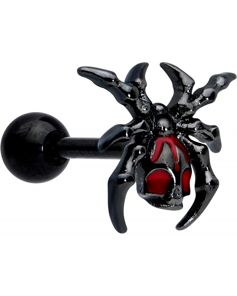 16G Womens Black PVD Steel Red Accent Skeleton Spider Cartilage Earring Helix Tragus Jewelry 1/4 $10.19 Body Jewelry