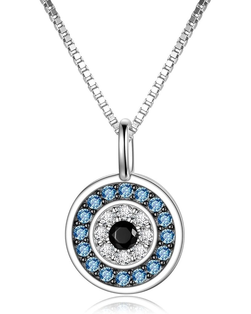 Evil Eye Pendant Necklace for Women 925 Sterling Silver Greek Protection Jewelry Amulet Gift for Girls Boys A $17.63 Necklaces