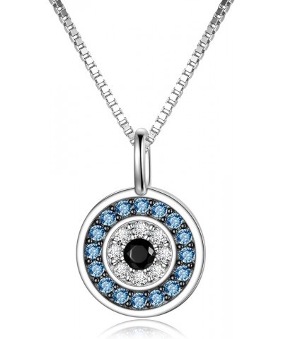 Evil Eye Pendant Necklace for Women 925 Sterling Silver Greek Protection Jewelry Amulet Gift for Girls Boys A $17.63 Necklaces