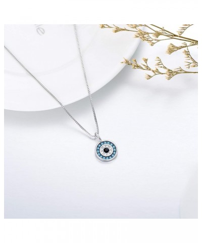 Evil Eye Pendant Necklace for Women 925 Sterling Silver Greek Protection Jewelry Amulet Gift for Girls Boys A $17.63 Necklaces