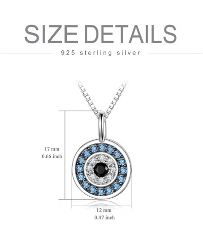 Evil Eye Pendant Necklace for Women 925 Sterling Silver Greek Protection Jewelry Amulet Gift for Girls Boys A $17.63 Necklaces