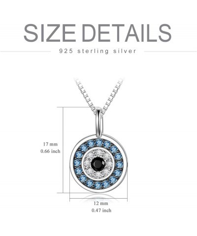 Evil Eye Pendant Necklace for Women 925 Sterling Silver Greek Protection Jewelry Amulet Gift for Girls Boys A $17.63 Necklaces