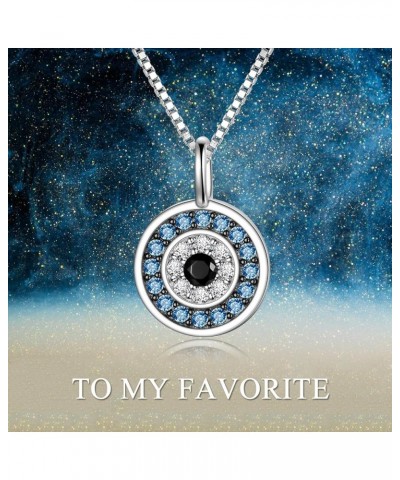 Evil Eye Pendant Necklace for Women 925 Sterling Silver Greek Protection Jewelry Amulet Gift for Girls Boys A $17.63 Necklaces