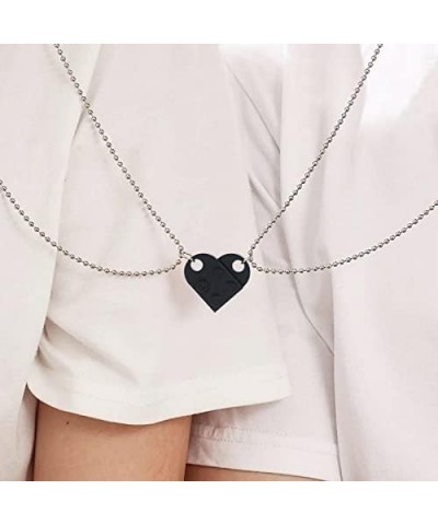 WLLAY Brick Necklace for Couples Heart Shaped Brick Matching Necklace Pendant Set BFF Friendship Jewelry Gifts A:Black $7.94 ...