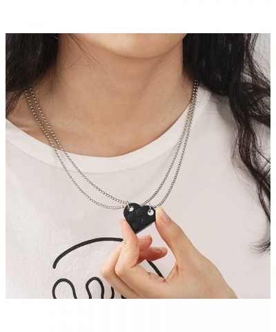 WLLAY Brick Necklace for Couples Heart Shaped Brick Matching Necklace Pendant Set BFF Friendship Jewelry Gifts A:Black $7.94 ...