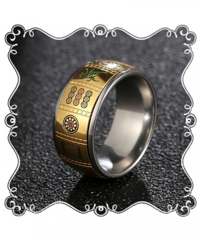 Mahjong Ring Spinner Ring Anxiety Rings 18K Gold Plated Stainless Steel Ring Minimalist Personalized Ring for Women Gold $7.7...