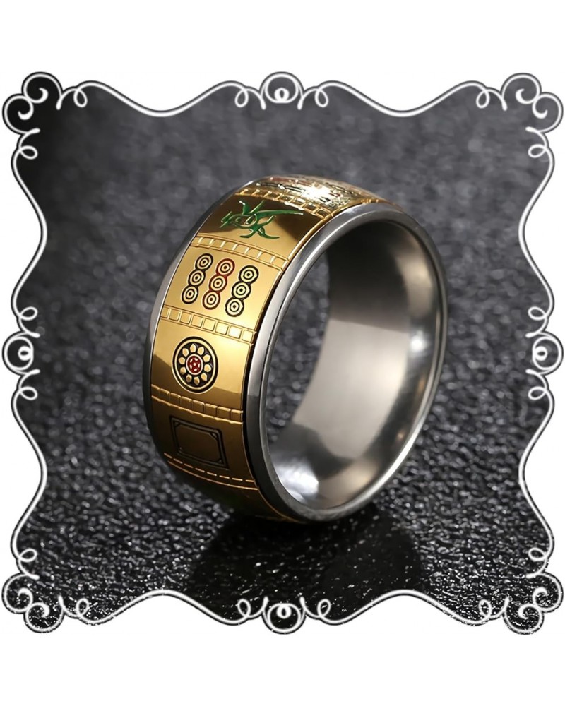 Mahjong Ring Spinner Ring Anxiety Rings 18K Gold Plated Stainless Steel Ring Minimalist Personalized Ring for Women Gold $7.7...