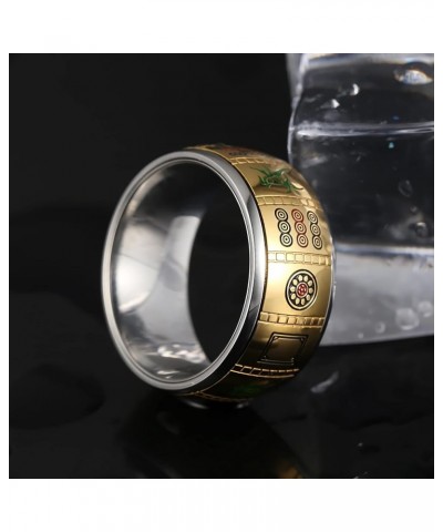 Mahjong Ring Spinner Ring Anxiety Rings 18K Gold Plated Stainless Steel Ring Minimalist Personalized Ring for Women Gold $7.7...