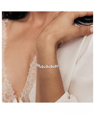 Marquise Cubic Zirconia Wedding Bridal & Prom Tennis Bracelets for Brides Bridesmaids,Tennis Bracelets Charm Jewelry Gifts fo...