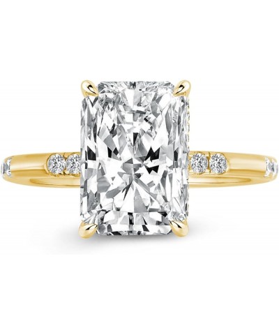 3.5/7.0ct Radiant Cut Engagement Ring,Simulated Diamond Promise Ring for Women in 925 Sterling Silver 3.5ct(Yellow Gold) $29....