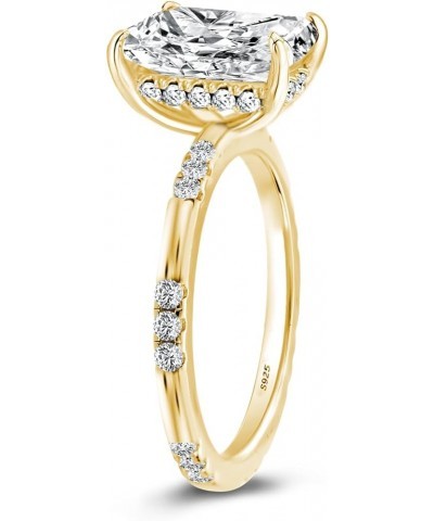 3.5/7.0ct Radiant Cut Engagement Ring,Simulated Diamond Promise Ring for Women in 925 Sterling Silver 3.5ct(Yellow Gold) $29....