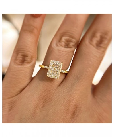 3.5/7.0ct Radiant Cut Engagement Ring,Simulated Diamond Promise Ring for Women in 925 Sterling Silver 3.5ct(Yellow Gold) $29....