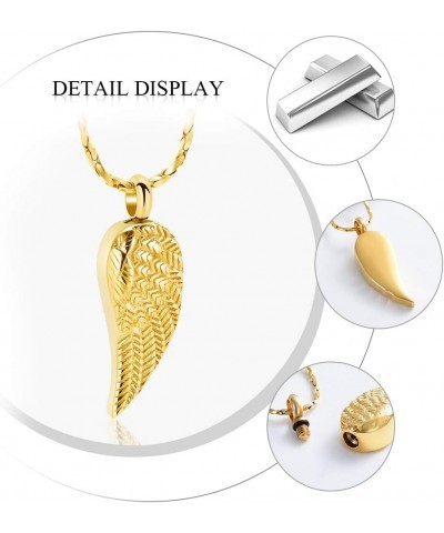 Angel Wing Cremation Jewelry Urn Necklace for Ashes for Women Men Stainless Steel Urn Pendant Ashes Holder Memorial Jewelry G...