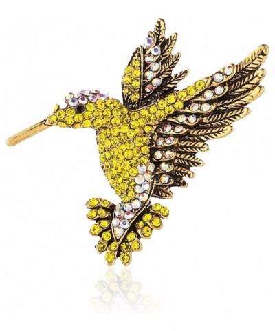 Animal Hummingbird Brooch Pins for Women Fashion Bird Pins Elegant Rhinestone Crystal Animal Brooches Pin Yellow $7.27 Brooch...