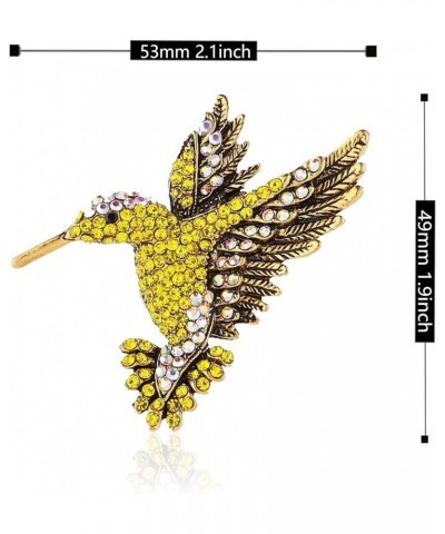 Animal Hummingbird Brooch Pins for Women Fashion Bird Pins Elegant Rhinestone Crystal Animal Brooches Pin Yellow $7.27 Brooch...