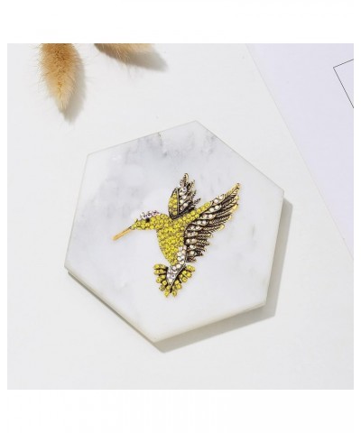 Animal Hummingbird Brooch Pins for Women Fashion Bird Pins Elegant Rhinestone Crystal Animal Brooches Pin Yellow $7.27 Brooch...