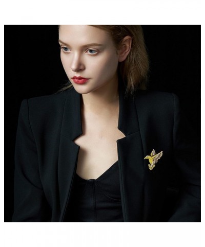 Animal Hummingbird Brooch Pins for Women Fashion Bird Pins Elegant Rhinestone Crystal Animal Brooches Pin Yellow $7.27 Brooch...