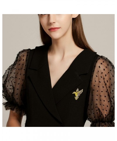 Animal Hummingbird Brooch Pins for Women Fashion Bird Pins Elegant Rhinestone Crystal Animal Brooches Pin Yellow $7.27 Brooch...