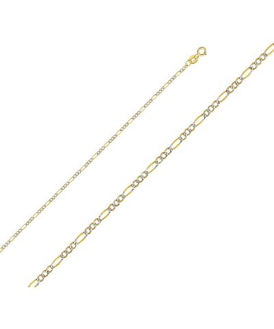 14K Solid Gold Figaro Chains (Select Options) 22 Inches White And Yellow Gold $274.88 Necklaces