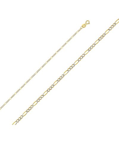 14K Solid Gold Figaro Chains (Select Options) 22 Inches White And Yellow Gold $274.88 Necklaces