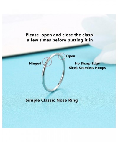 16g 18g 20g Nose Rings Hoops Grade 23 Titanium Black Hinged Septum Rings Seamless Clicker Sleeper Cartilage Daith Tragus Heli...