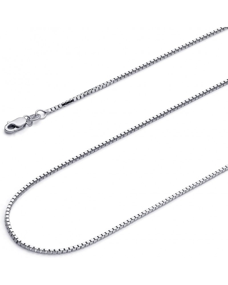 14K Solid Gold Box Chains (Select Options) 22 Inches White Gold $143.41 Necklaces