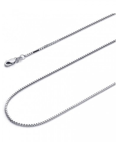 14K Solid Gold Box Chains (Select Options) 22 Inches White Gold $143.41 Necklaces