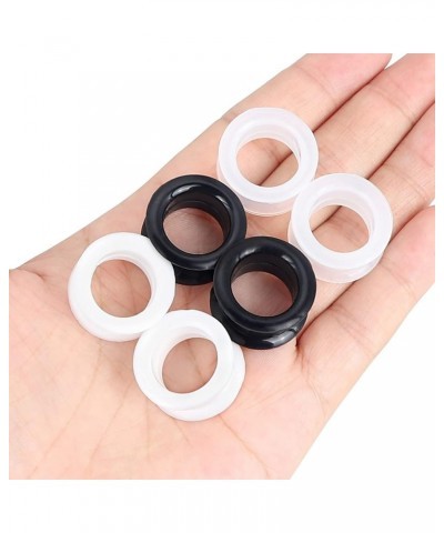 2PCS-6PCS Black Clear White Thick Silicone Tunnels Flexible Ear Skin Hollow Gauges for Ear Piercing 4g-1 inch 3 pairs 5/8"(16...