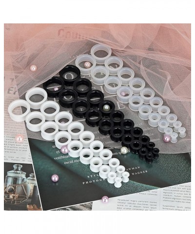 2PCS-6PCS Black Clear White Thick Silicone Tunnels Flexible Ear Skin Hollow Gauges for Ear Piercing 4g-1 inch 3 pairs 5/8"(16...