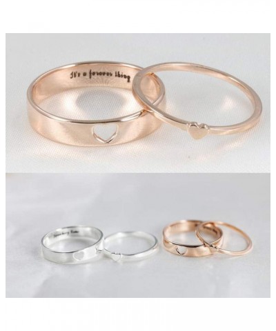 Promise Rings for Couples Personalized Matching Rings for Couples Matching Couple Rings Engraved Name for Him and Her Set(Ani...