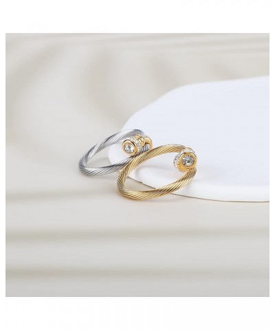 Cable Ring, a Cuff Pearl Ring Designed to Fit Finger Circumference Between 70mm-90mm gaoshi-JS $8.61 Rings