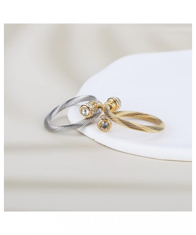 Cable Ring, a Cuff Pearl Ring Designed to Fit Finger Circumference Between 70mm-90mm gaoshi-JS $8.61 Rings