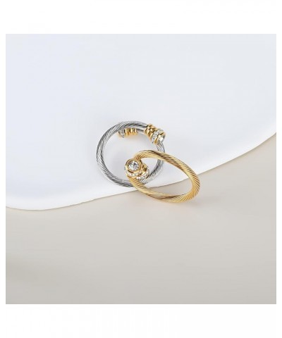 Cable Ring, a Cuff Pearl Ring Designed to Fit Finger Circumference Between 70mm-90mm gaoshi-JS $8.61 Rings