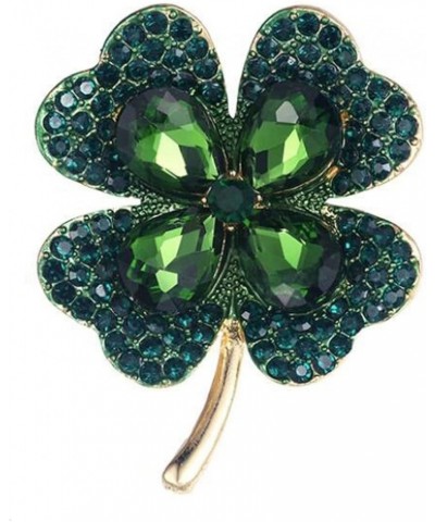 St. Patrick's Day Brooches for Women Girls, Rhinestone Irish Green Leaf Creative Brooch Pins Vintage Crystal Flower Brooches ...