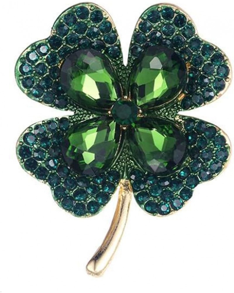 St. Patrick's Day Brooches for Women Girls, Rhinestone Irish Green Leaf Creative Brooch Pins Vintage Crystal Flower Brooches ...