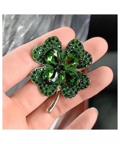 St. Patrick's Day Brooches for Women Girls, Rhinestone Irish Green Leaf Creative Brooch Pins Vintage Crystal Flower Brooches ...