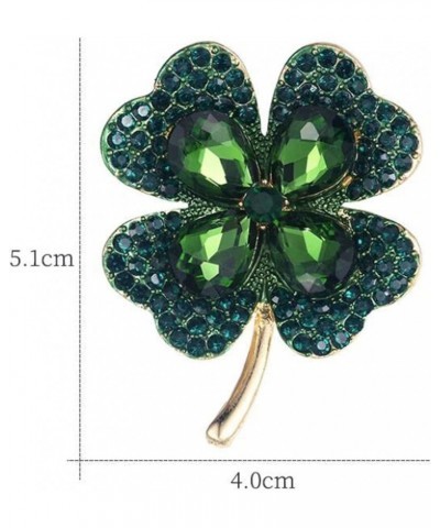 St. Patrick's Day Brooches for Women Girls, Rhinestone Irish Green Leaf Creative Brooch Pins Vintage Crystal Flower Brooches ...