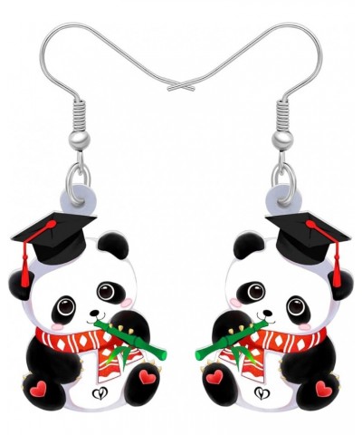 Acrylic Christmas Hat Panda Earrings Dangle Novelty Jewelry Charms Gifts for Women Girls Blackness $7.40 Earrings