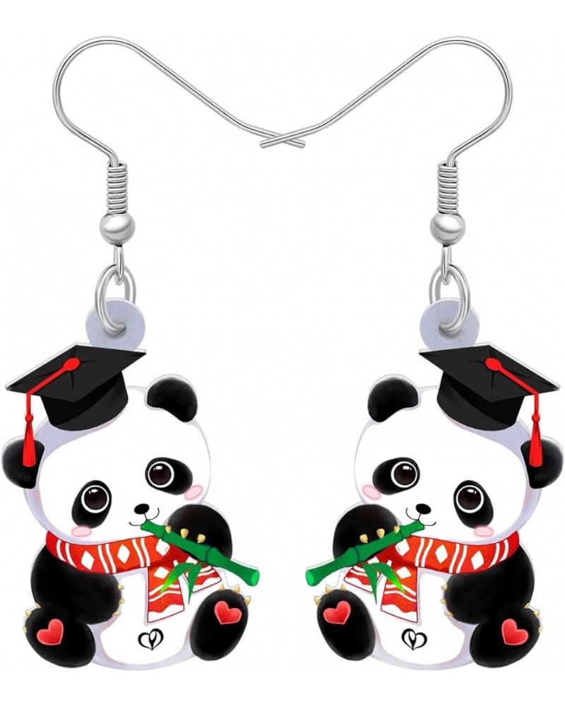 Acrylic Christmas Hat Panda Earrings Dangle Novelty Jewelry Charms Gifts for Women Girls Blackness $7.40 Earrings